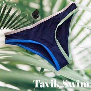 Tavik Jayden colorblock bikini bottom full coverage blue contrast size xs New
